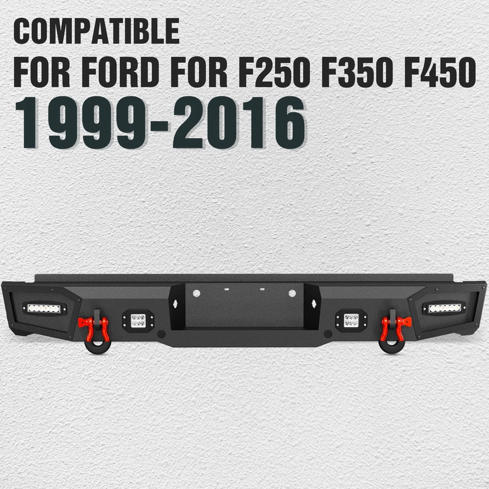 Rear Bumper for 1999-2016 3rd Gen Ford F250 F350 F450 Super Duty w/ Sensor Holes Foto 2 de 4