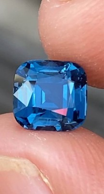 Natural Cobalt Spinel 1.58crt VS Square Cut GIC Certified Loose Gemstone Burma