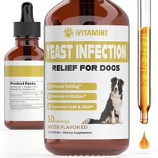 Natural Yeast Infection Treatment for Dogs Helps to Support Amber bottle
