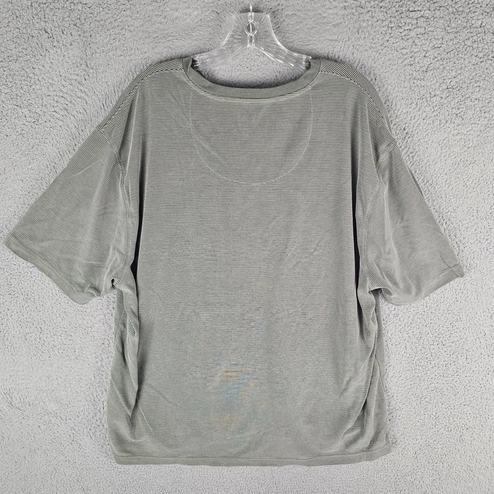 Camiseta Birmania Bibas Para Hombre 2XL Gris Tejida a Rayas Ligera Manga Corta Cuello en V Foto 2 de 4