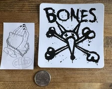 Bones Skateboard Wheels White Square Vato Rat sticker Skateboard Powell Swiss