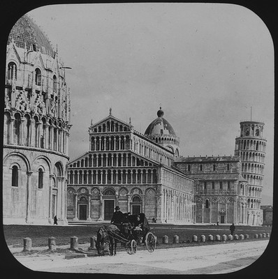 Altes Foto PISA U.A. DER SCHIEFE TURM UM 1890 Magisches Laternendia