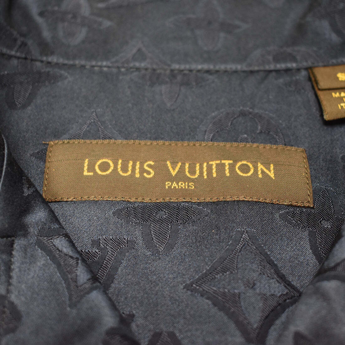 NWT Supreme Louis Vuitton SS17 Monogram Pajama Shirt Silk Navy Men's S AUTHENTIC image 8