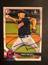 Cleveland Indians THOMAS PONTICELLI Signed 2018 Bowman Card