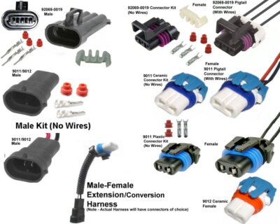 92069-0019 Kawasaki Conversion Harness Connector Pigtail 3P