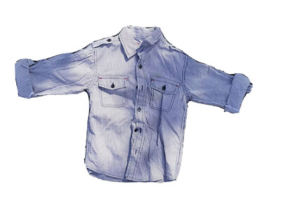 Camisas Primark Long Sleeve Denim Niño Azules Y Camisa Manga Larga