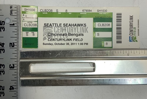 Seattle Seahawks Vs Cincinnati Bengals Oct 30 2011 S8 Sovenir Ticket - Picture 3 of 3