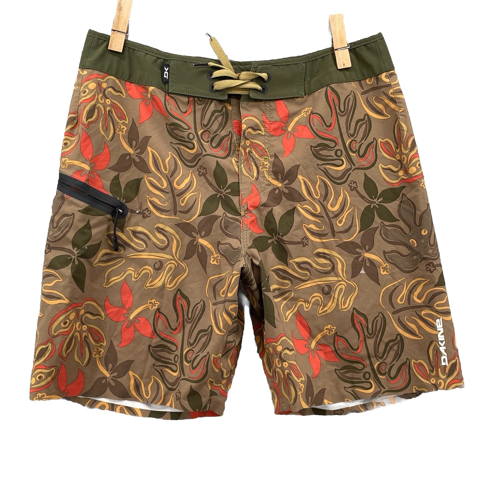 Danine Board Shorts Para Hombres 32 Marrón Cachemira Rendimiento Bañador Aire Libre Playa