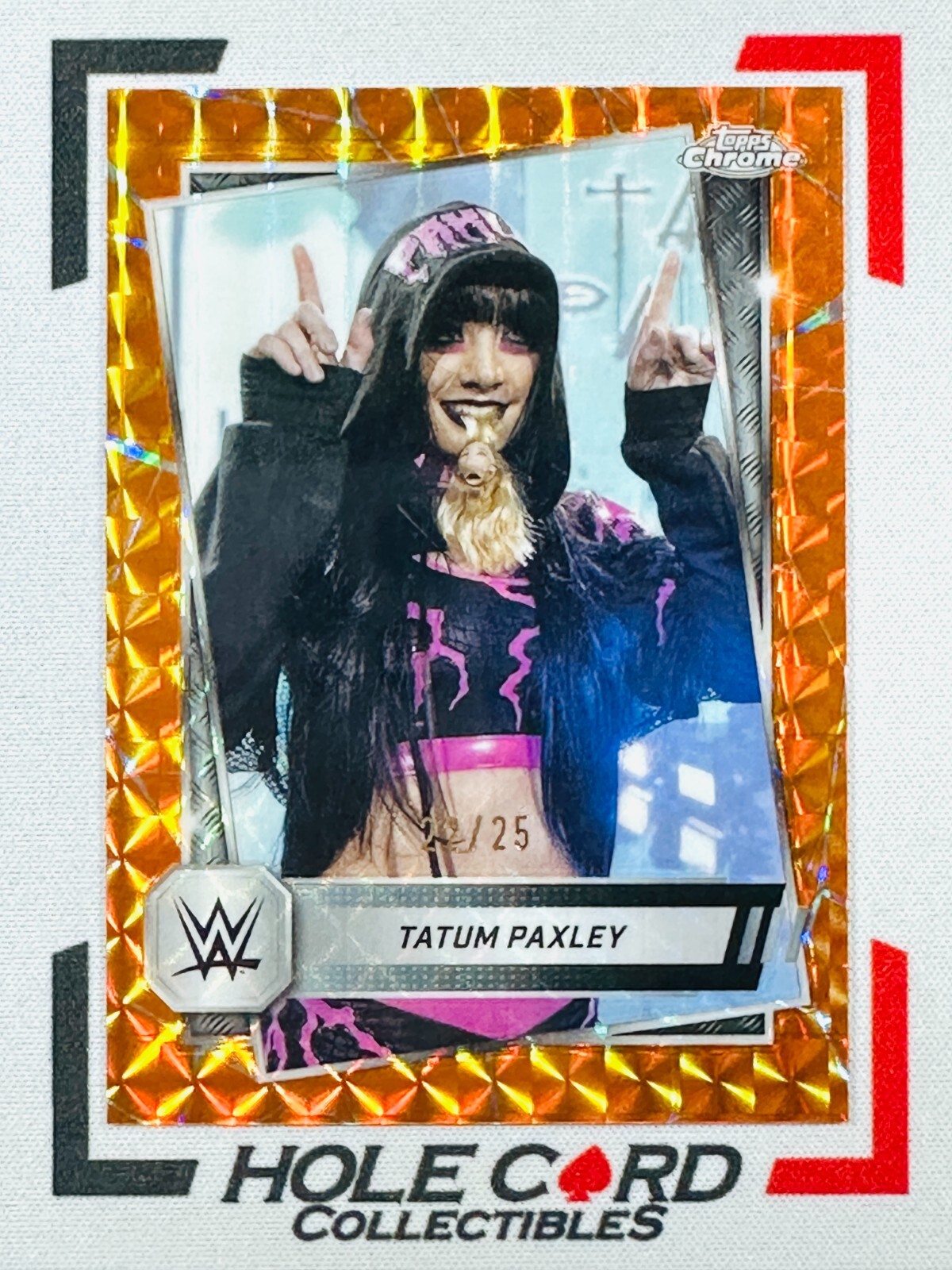 TATUM PAXLEY 2025 Topps Chrome WWE #105 Orange Geometric Refractor /25 丿