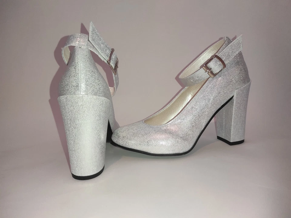 Zapatos de Salón Plata Tacones 11cm Talla 40 41 42 43 44 45 46 47 Bolingier - Imagen 4 de 4