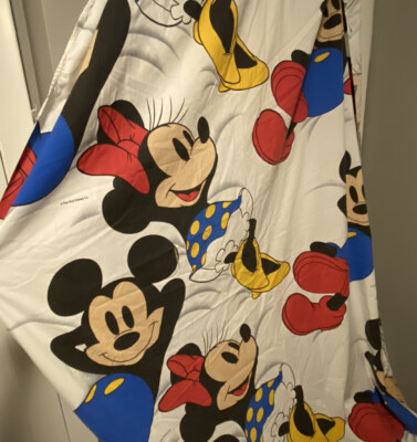 Vintage 90s Disney Mickey Minnie Mouse Twin Sheet Set Flat Fitted ...