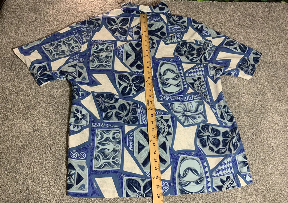 Rusty Hawaii Button Up Shirt Polyester Mens Size M Casual Short Sleeve Beach - Image 4 of 4