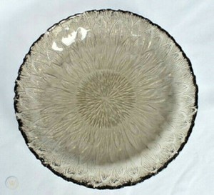 Usa Cheap Online Store 6 Mid Century Vintage Smoke Glass Plate Arcoroc France Sun Flower Embossed Retro 36 Pieces Including Shipping Cfia Or Cr