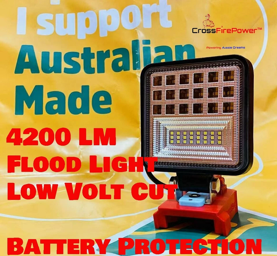 Luz de trabajo para batería 18v Milwaukee antorcha de inundación antorcha de luz de camping 4200LM Foto 2 de 4