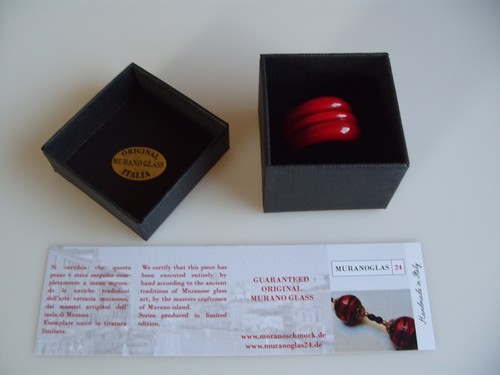 Murano Glas Ring aus original Muranoglas Schmuck UNIKAT Handgefertig Gr. 19,5 - Bild 7 von 8
