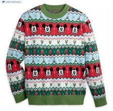 Disney Parks Mickey Mouse Holiday Sweater for Adults NEW WITH TAG LARGE