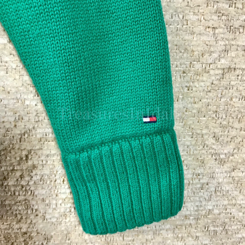 Cárdigan Suéter Vintage Tommy Hilfiger Juvenil Verde 100% Algodón L/G 12-14 Foto 3 de 4