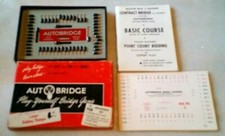 Vintage Auto Bridge Play Yourself Bridge Game with book 7score cards, orig box