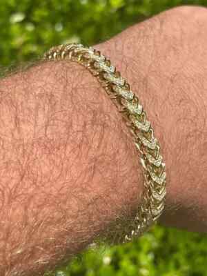 5Ct Round Cut 14K Yellow Gold Plated Lab Created Diamond Men's Tennis Bracelet