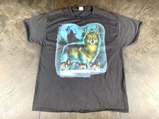 Vintage 90s Y2K Wolf T-Shirt Pack Of Wolves Howling Wolf Hanes Men's Size XL