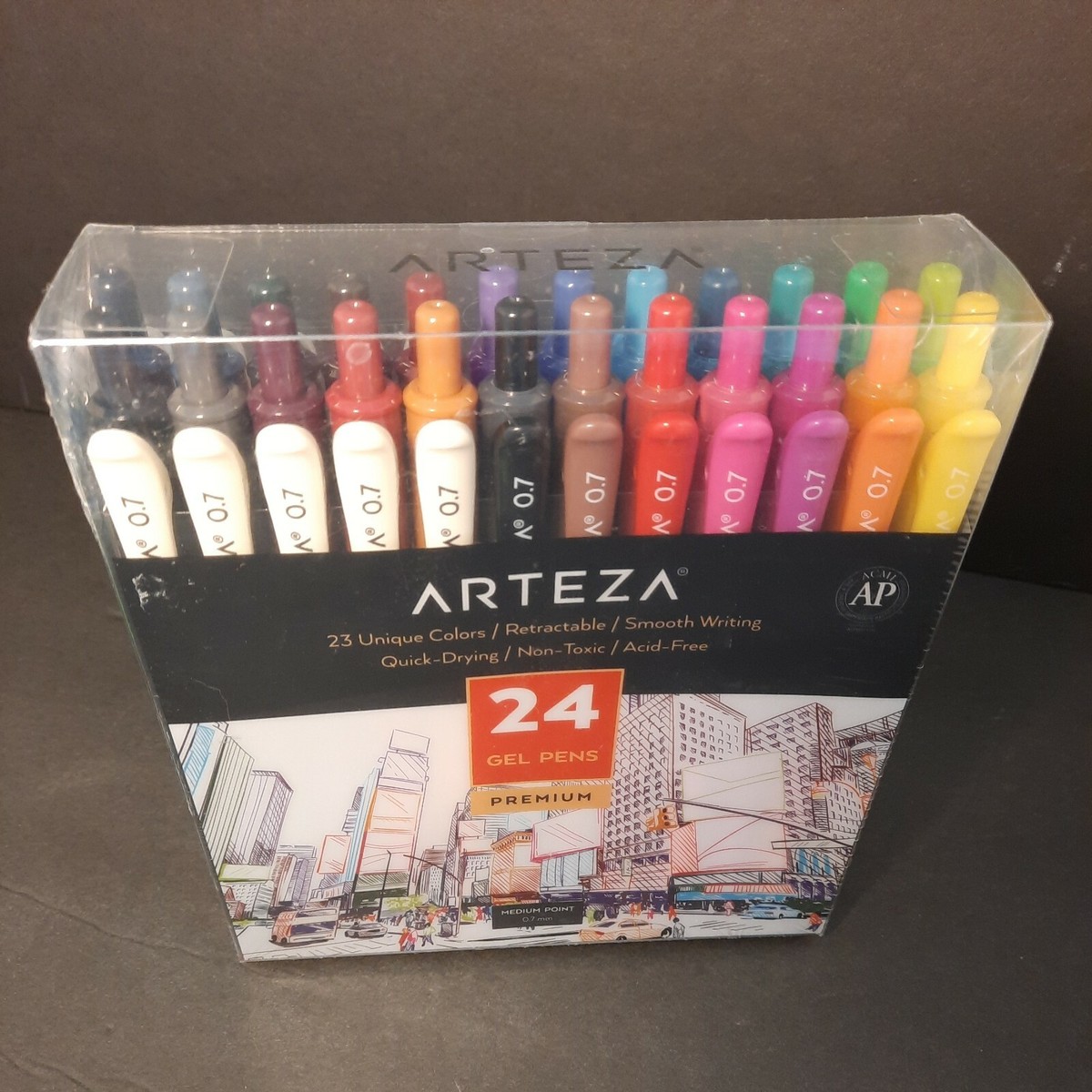 Arteza 24 Gel Pens Premium retractable smooth writing quick drying