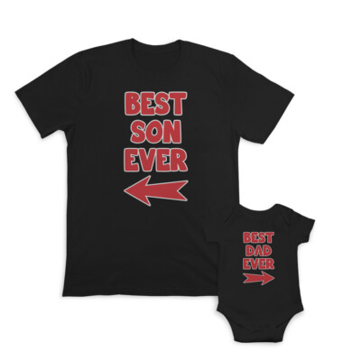 Dad and Baby Matching Outfits Clothes Best Dad Ever Arrow - Best Son Ever Arrow