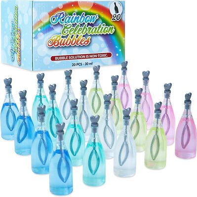Hochzeitsseifenblasen Regenbogen Flaschen Party Tisch Deko Partybeutel 20 Stück