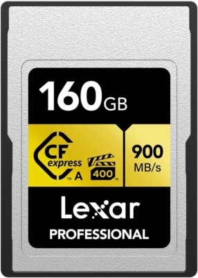 Lexar 160GB Professional Cfexpress Type a Gold Series Memory Card 900Mb/S - 8K