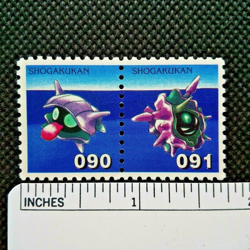 Shellder Cloyster Pokemon Stamp Card Shogakukan Japan Nintendo #090 #091 F/S - Picture 3 of 5
