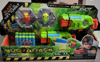 New Zuru X-Shot Bug Attack Predator TK-3 Combo Pack Toy 2 Guns 12 Shots 2 Bugs 