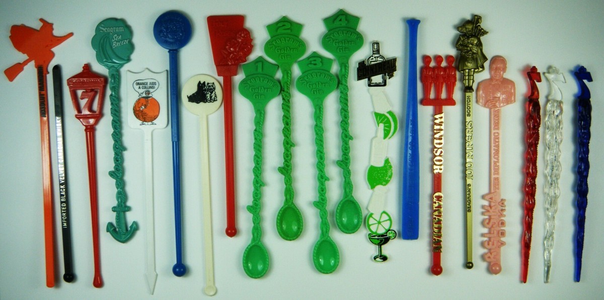 Vintage SWIZZLE STICKS: LIQUOR BRANDS Collection (Qty. 20 Stix