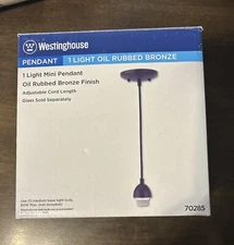 Westinghouse 1 Light Mini Pendant Oil Rubbed Bronze Finish  (70285) FS