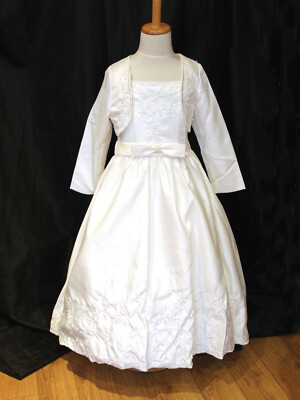 ELFENBEIN/WEISS MÄDCHEN BLUMENMÄDCHEN BRAUTJUNGFERN KLEID HOCHZEIT PARTY GRÖSSE 2 4 6 8 10