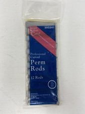 Vintage Brentwood Salon Care Professional Curved Perm Rods 12 Count Gray