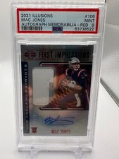 2021 Panini Illusions Mac Jones First Impressions Red RPA 38/99 PSA MINT 9
