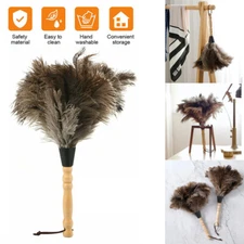 13" Ostrich Feather Duster Durable Dust Collecting Cleaning Tool In Wool Shop^^