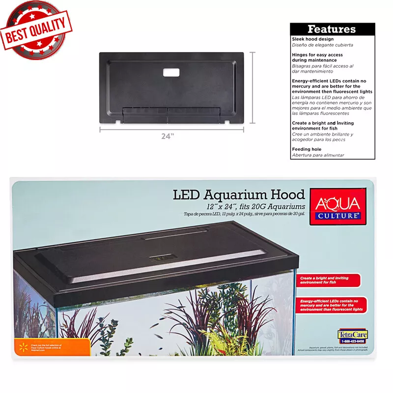 20 Gallon Fish Tank Hood Aquarium Top Cover with LED Light Natural Daylight  New