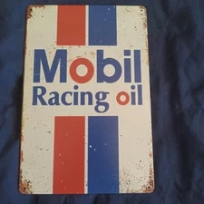 Mobil Racing Oil 8"X12" Metal Sign Man Cave Garage Bar Gas Station Oil Wall Art
