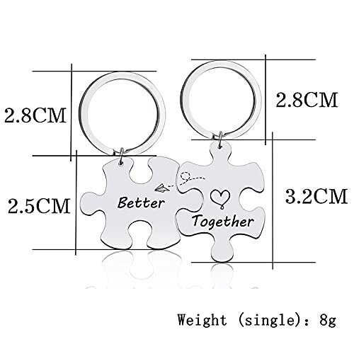 Passende Paare Schlüsselanhänger für Freund und Freundin Geschenke Paar Puzzle P... - Bild 5 von 5