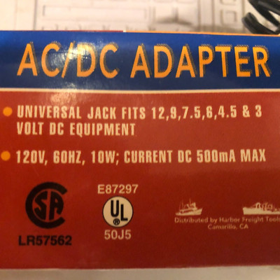 Universal AC/DC Adapter 500mA 3-4.5 6-7.5-9-12V FREE SHIPPING! 46977 ...