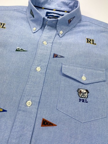Ralph Lauren University Of Oxford Embroidered All Over Shirt -Size L - Picture 9 of 10