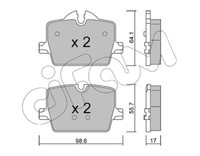 Cifam 822-1265-0 Bremsbelagsatz, Scheibenbremse For BMW Toyota