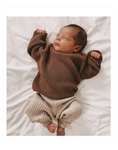 Children Autumn And Winter Loose Knit Coat Outdoor Sweater Crew Neck Sweater - Picture 4 of 6