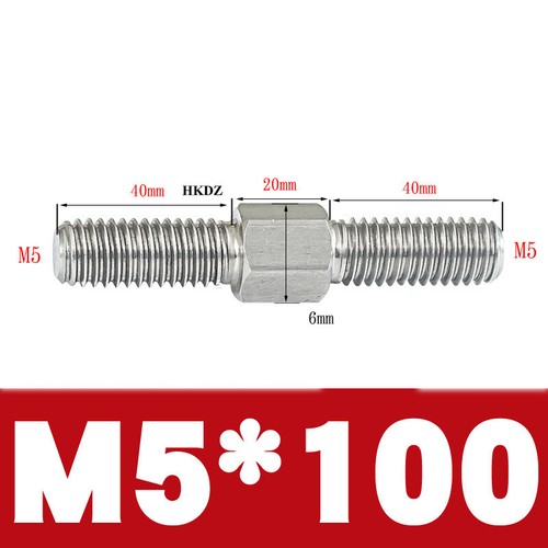 304 Stainless Steel Double End Studs Bolt M4-M16 Left and Right Thread Screw Rod - Picture 75 of 81