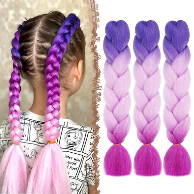 Braiding Hair Extensions, 3 Stücke Bunt Jumbo Braids Kanekalon Kunsthaar Zöpf Bo
