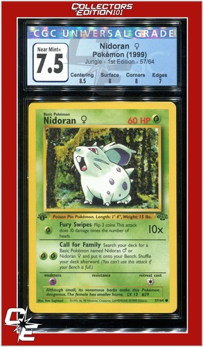 Nidoran ♀ (1st Edition) graded CGC 7.5 for sale on eBay