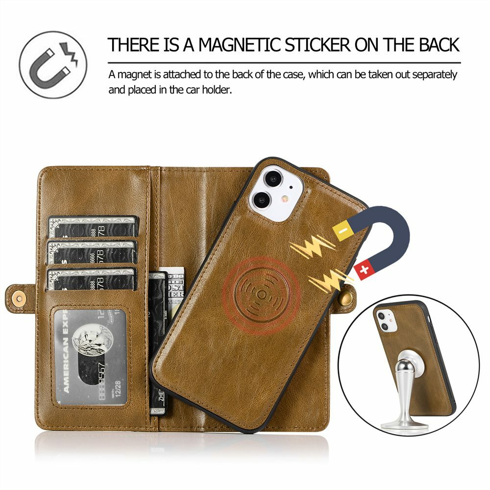 Removable Wallet Case Leather Flip Cover For iPhone 12Mini