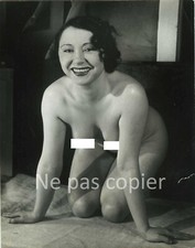 NU FÉMININ 1938 Photo 23,2 x 18 cm par BRAIG timbres fiscaux au dos