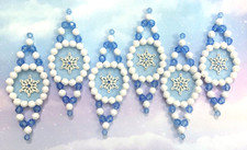 Let It Snow Marquis Christmas Ornament Bead Kit 4-3/4" high Makes 6 NEW