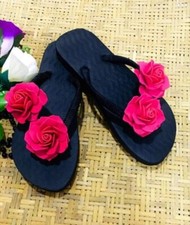 Slippers Red Rose Flower Designed Fashion Outdoor Non Slip Summer Slippers